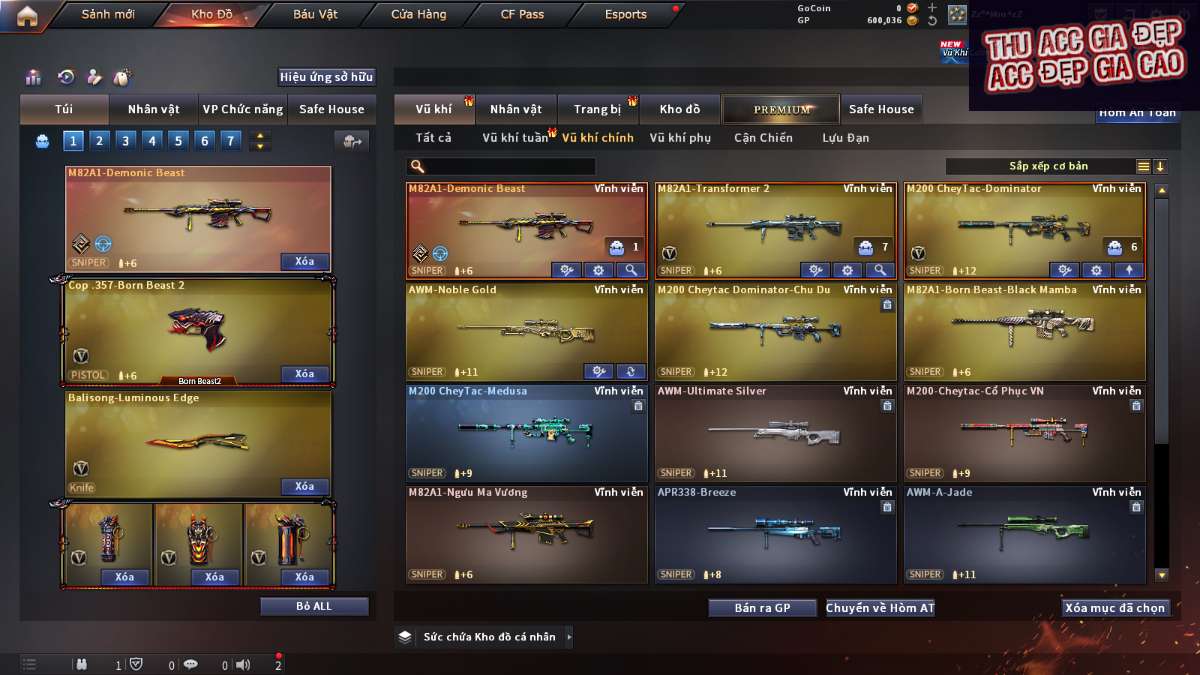 shop acc cf uy tin gia re